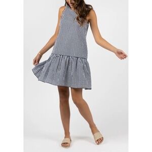 Katies sz 14 Womens Gingham Plaid Tiered Knee Length Dress Checker Babydoll Cute